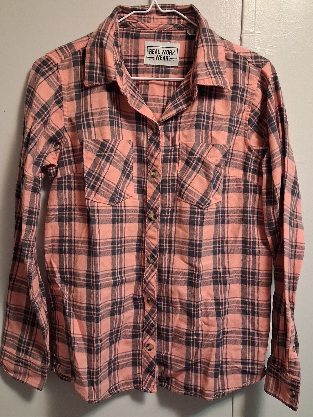 Women's Pink Plaid Button-Down Shirt